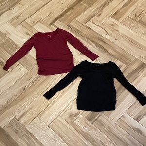 Long sleeve maternity tees-size small